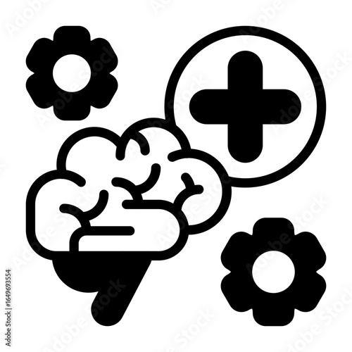 Positive Thinking Semi Solid Vector Icon