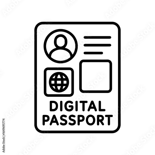 Line icon digital passport vector on white background
Vector line icon on white background