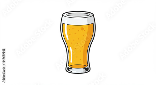 Refreshing pilsner beer in glass, alcoholic beverage on a plain background