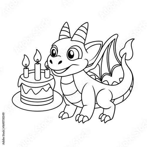 black outline printable dragon blowing bubbles