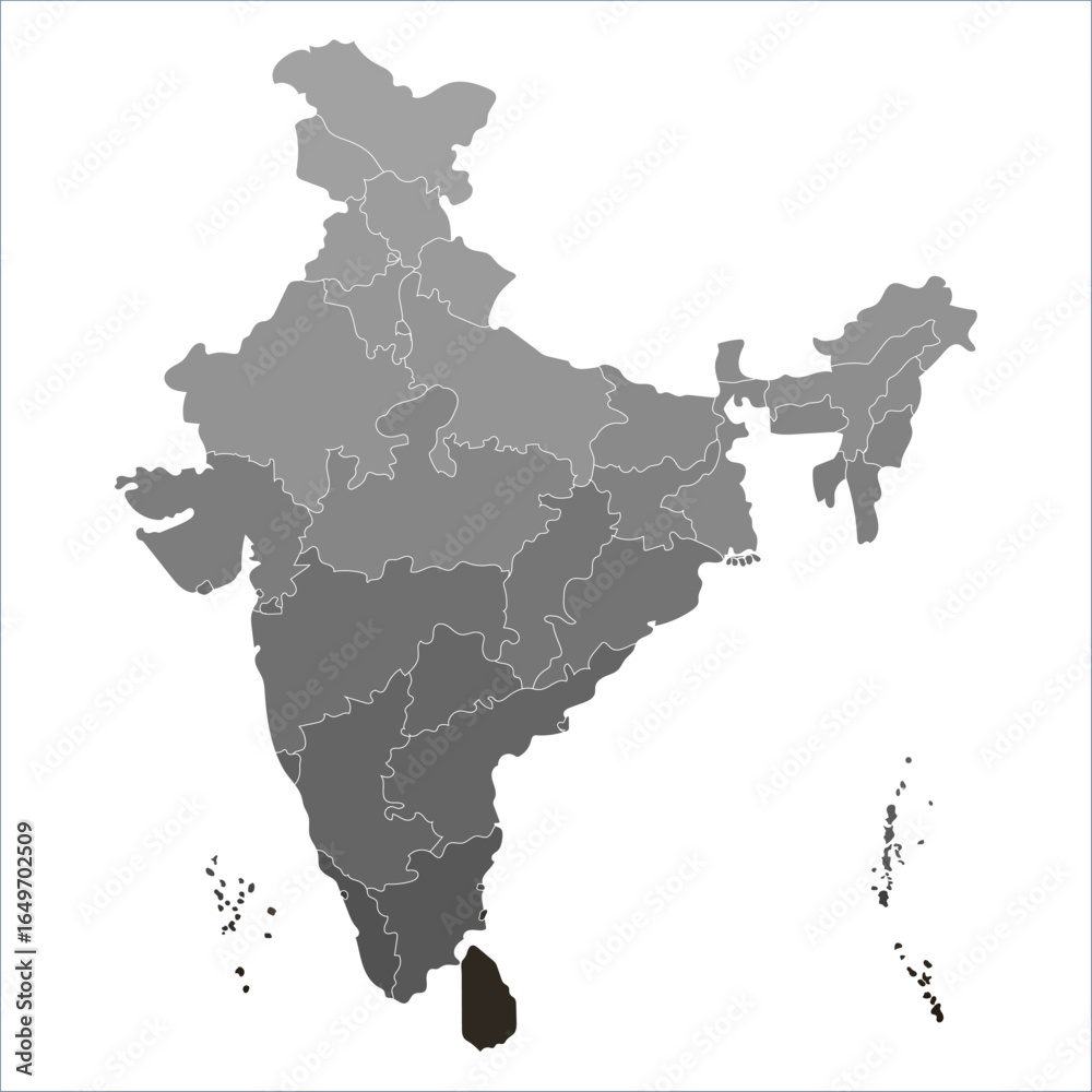 Obraz premium India Travel Map, India map with all states and capitals in clear vector format. Indian map state coloured