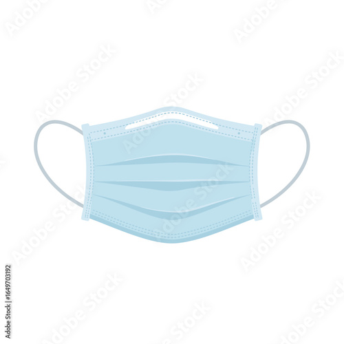 Surgical face mask with ear loops in flat vector isolated on transparent background   in flat vector style on transparent background.