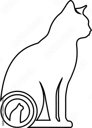 Modern cat logo vector outline, perfect for pet grooming salons, cat cafes, and brand merchandise.