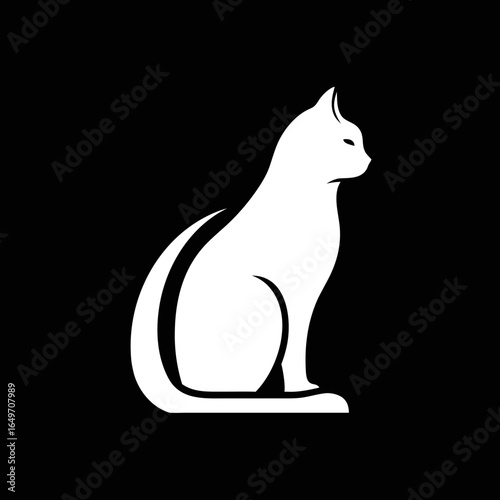  cat logo vector illustration, perfect for pet grooming, cafes, and luxury branding.
