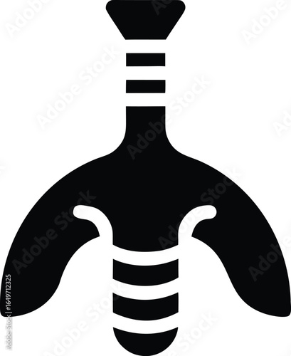 trachea silhouette icon on white background