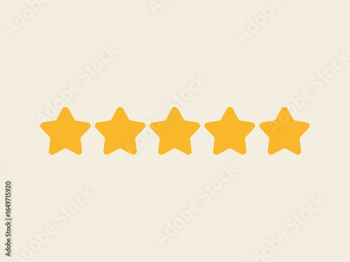 Vector art of five golden stars rating for customer feedback, review, and quality, a vector illustration for best choice, isolated on white background isolated on transparent background