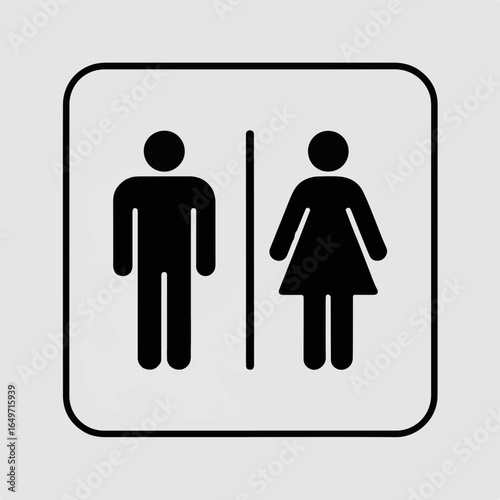 Illustration of a restroom sign with male and female symbols, providing clear direction for public facilities isolated on white background isolated on transparent background