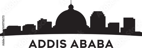 Addis Ababa City Skyline Silhouette Urban Landscape Architecture Buildings Capital