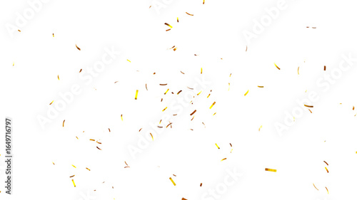 Elegant gold confetti background. Golden glitter dust particles confetti on transparent background. PNG Gold confetti effect, transparent background. 