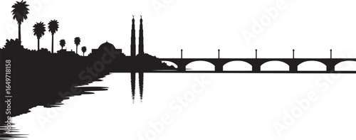 Baghdad Skyline Silhouette Vector Illustration Iraq Capital City Landmark Architecture