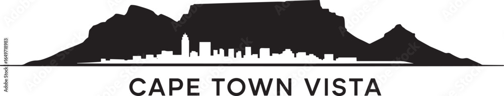 Fototapeta premium Cape Town Vista Skyline Silhouette Vector Illustration Urban Landscape Cityscape