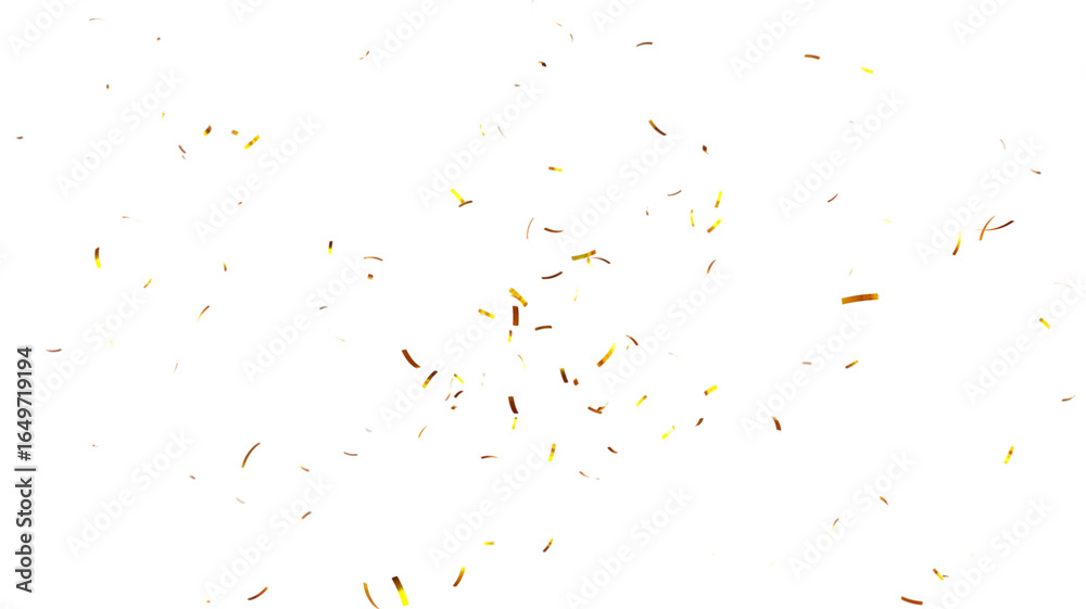 Obraz premium Elegant gold confetti background. Golden glitter dust particles confetti on transparent background. PNG Gold confetti effect, transparent background. 