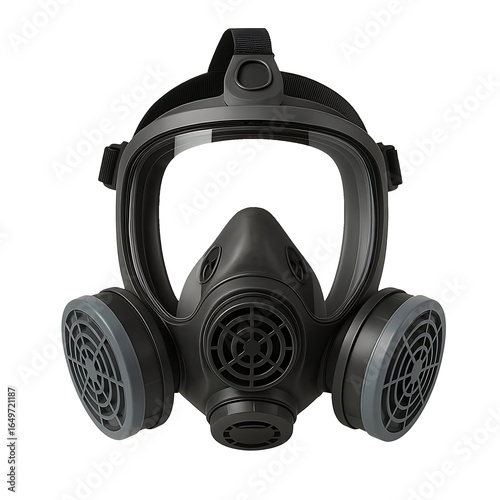 Protective gas mask isolated on transparent background