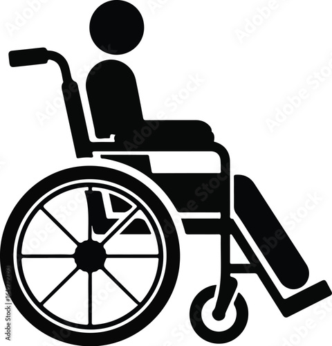 Person in Wheelchair Disability Symbol Accessibility Icon.