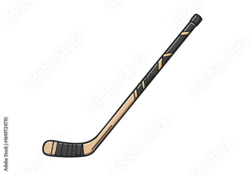 A stylized hockey stick illustration, featuring a modern design and bold colors. Perfect for sports, hockey, or legacy branding. Clean, graphic style.