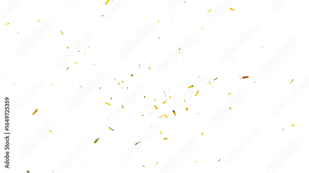 Fototapeta premium 3d render of Gold confetti flying for celebrate isolated on transparent background. gold confetti isolated, celebrate, celebration, decoration, overlay, effect, surprise, party, holiday,