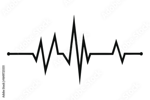 Black Heartbeat Pulse Line Graphic Symbol on Bright Background Illustration Image