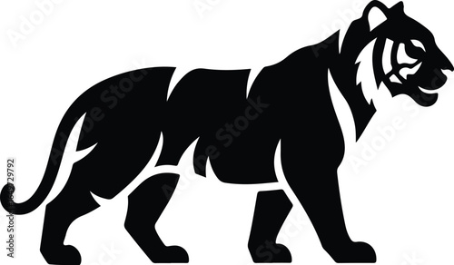 Majestic Black and White Tiger Silhouette.