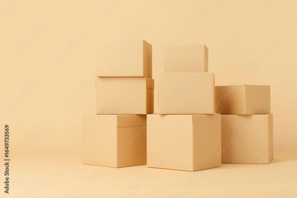Obraz premium cardboard boxes in warehouse