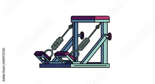 Gym equipment illustration Depicting a unique gym machine in vector style, perfect for fitness and exercise related projects.