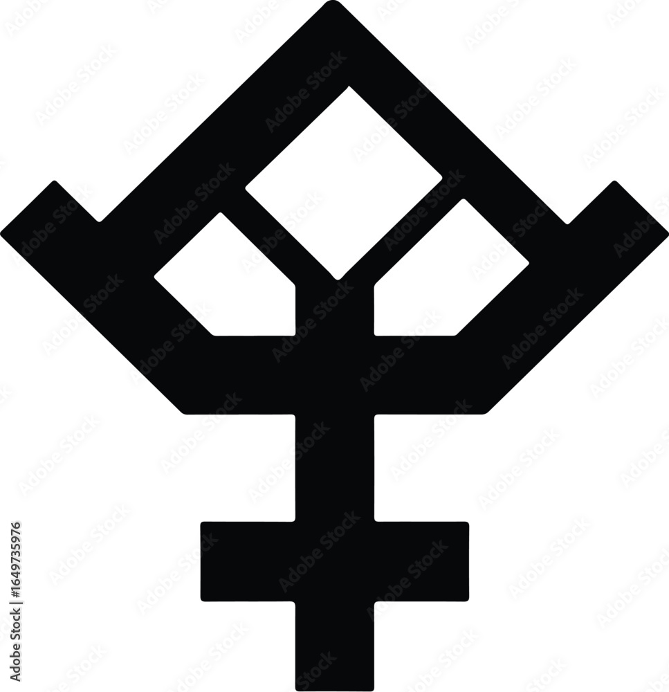 Fototapeta premium Abstract Geometric Symbol Design Black and White Emblem.