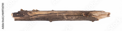 old broken stick isolated on white background
