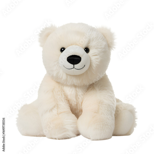 Sitting plush polar bear with black nose stuffed animal