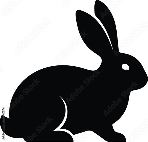 Black Silhouette of a Rabbit Hare Icon.