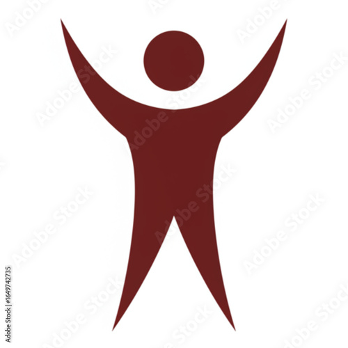 Person silhouette celebrating success with arms raised in joyful triumph and victory