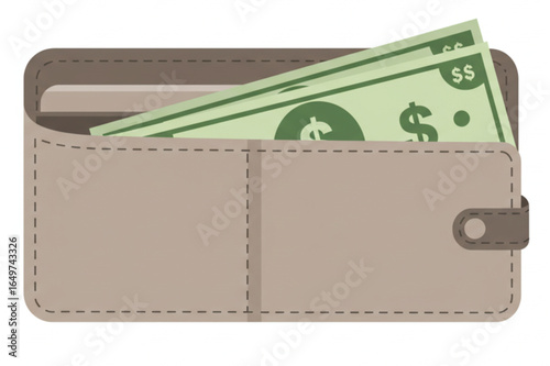 Wallet with cash representing wealth, finance, and savings for financial success and security