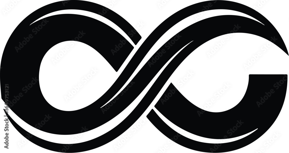 Fototapeta premium Stylish Black Infinity Symbol Design.