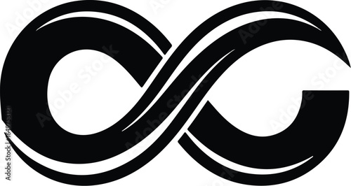 Stylish Black Infinity Symbol Design.