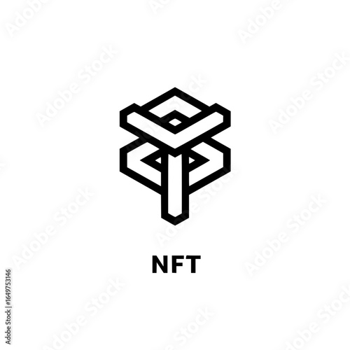 Abstract nft art geometric design crypto collectible digital asset blockchain technology modern artwork concept