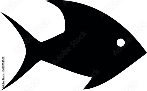 angelfish black silhouette of a Moorish idol fish aquatic animal ocean life- simple black silhouette