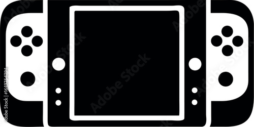 Portable / home video game console hybrid flat vector icon