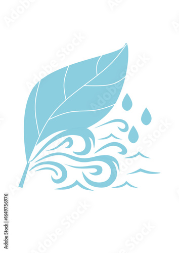 Лист в потоке. Leaf in stream