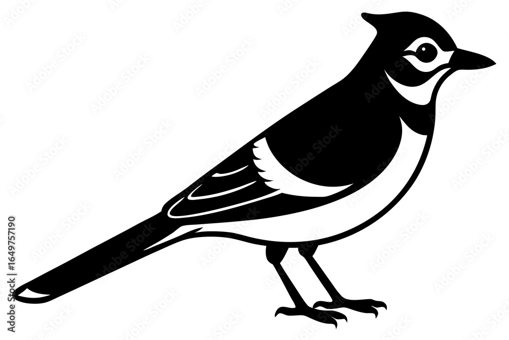 Obraz premium Bluejay Bird Line Art Vector Illustration