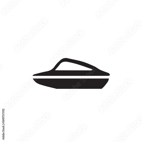 White background isolated motorboat icon for travel and sport transportation