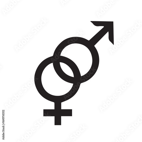 Female and male gender symbols as an illustration of love relationships