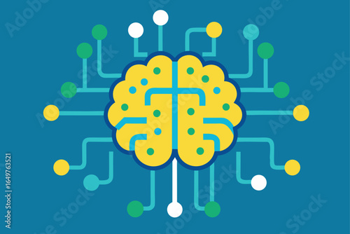 technology brain network made of microcircuits