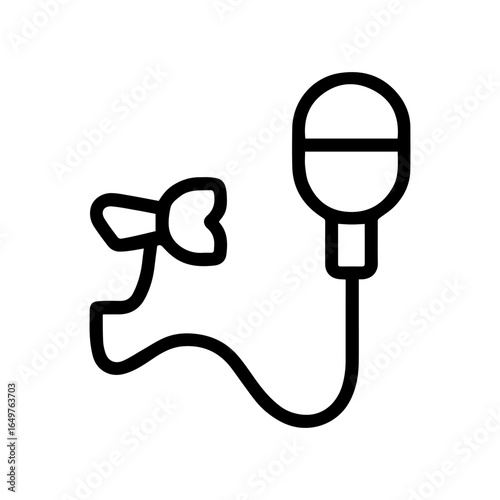Line icon microphone lavalier vector on white background
Vector line icon on white background