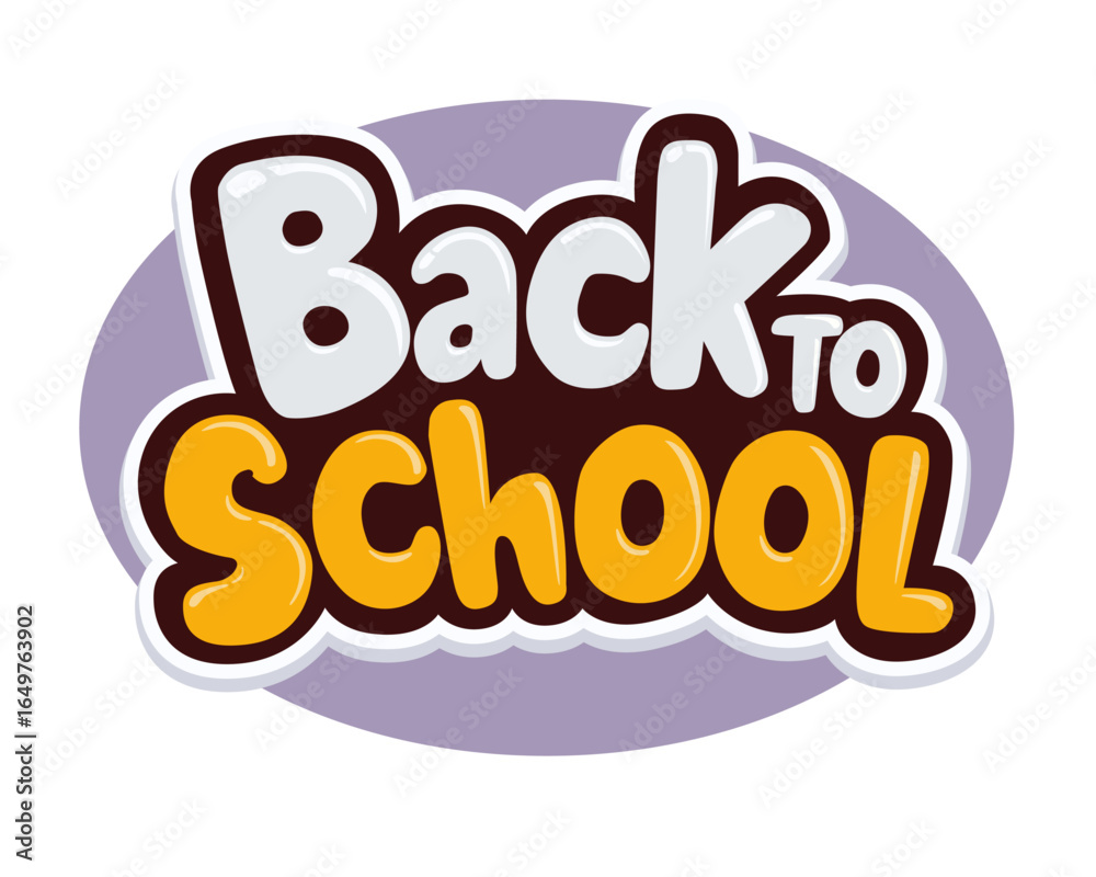 Fototapeta premium Back to school lettering in modern style. Vector text design.