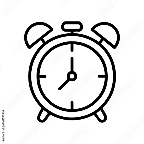 Line icon alarm clock vector on white background
Vector line icon on white background