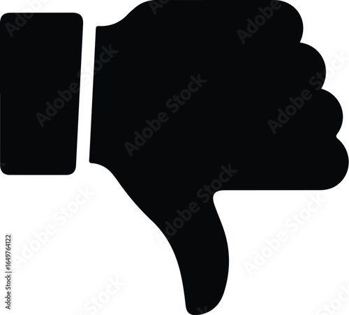 Black Thumbs Down Icon Negative Feedback Symbol.