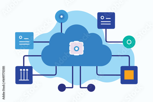 ai cloud concept with digital chip integration