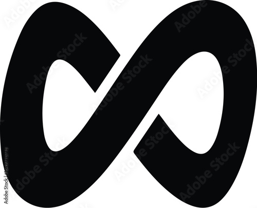 Infinity Symbol Endless Loop Black Icon Graphic Design.
