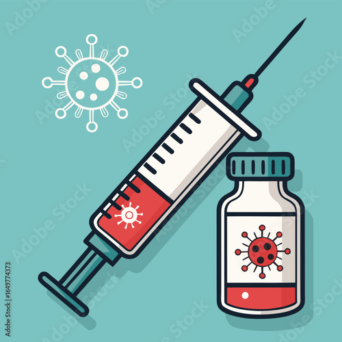 vector illustration of a syringe
