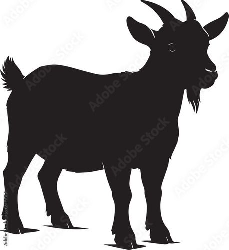 American pygmy goat silhouette vector illustration art