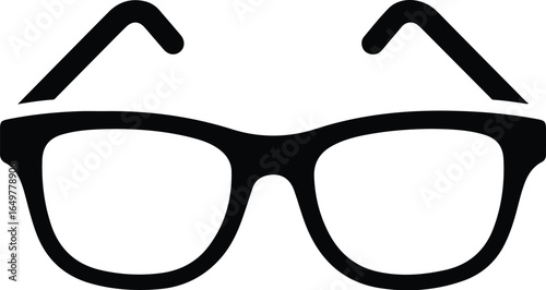 Simple Black Square Eyeglasses Icon.