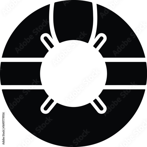 Life Preserver Icon Safety Ring Rescue Device Water Safety.